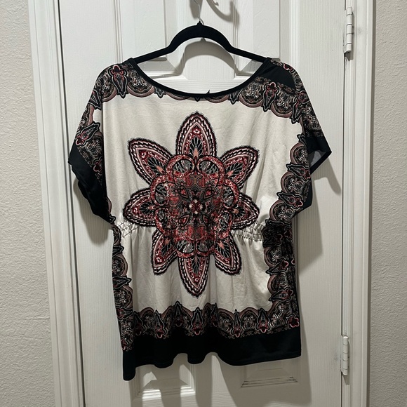 Authentic Y2K Claudia Richard Black and White Floral Blouse - Picture 3 of 3